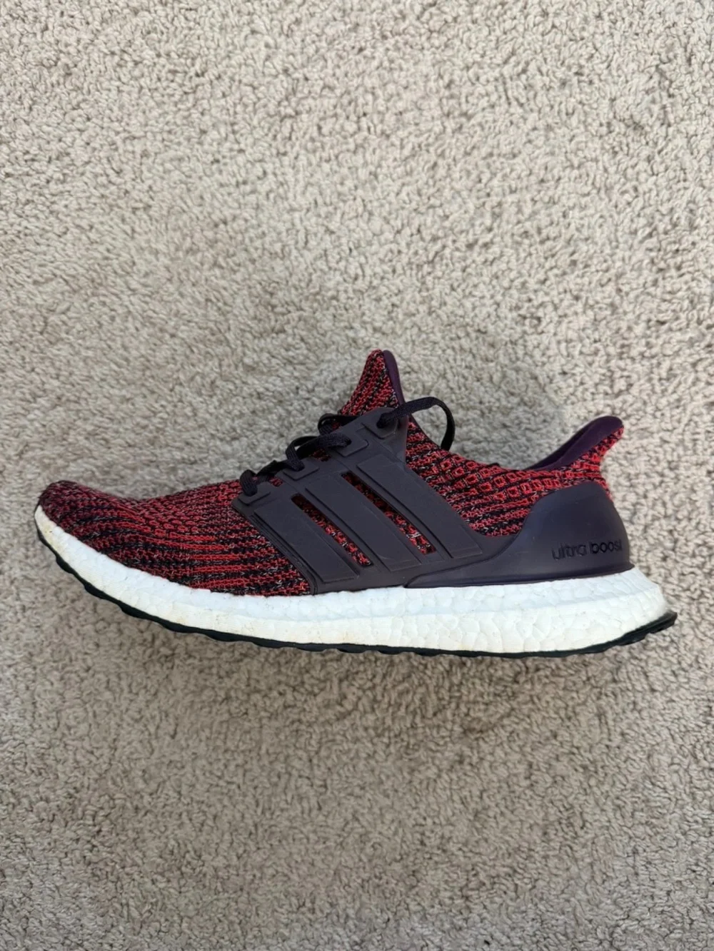 Adidas UltraBoost 4.0 Noble Red CP9248 Mens Size 9 Primeknit Boost Sneakers